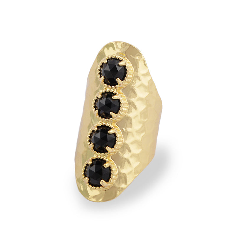 Alex Gemstone Gold Plated Cuff Ring