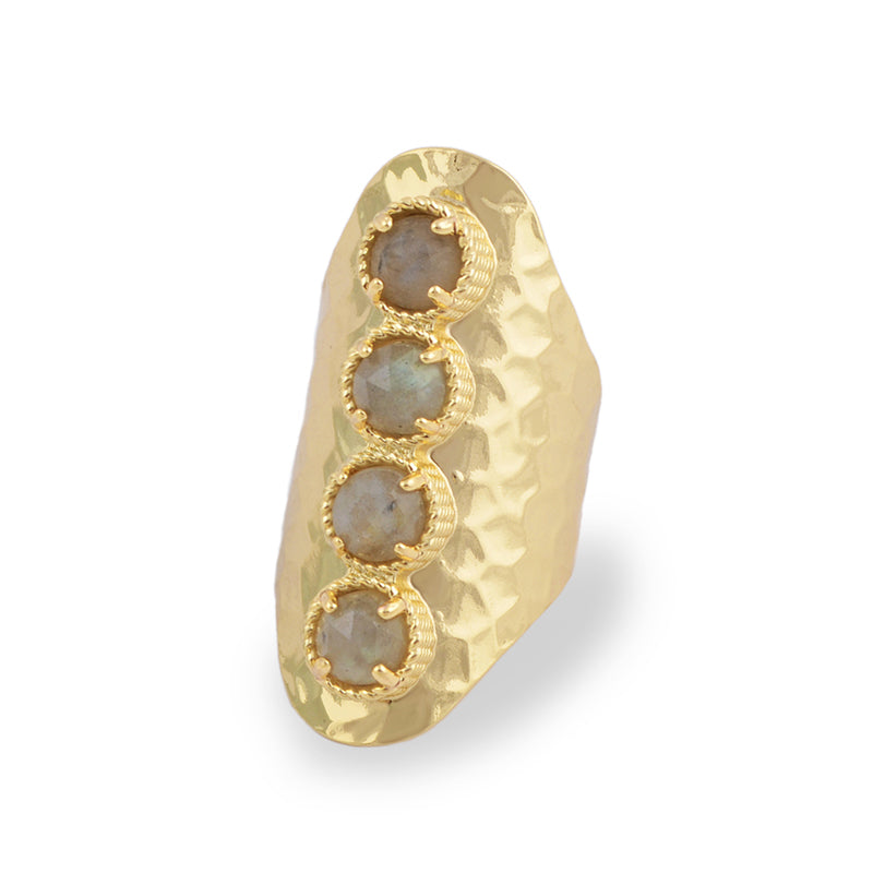 Alex Gemstone Gold Plated Cuff Ring