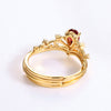 Garnet Crown Ring Set