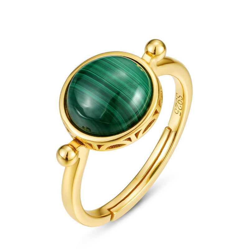 Malachite Gold Elegant Ring