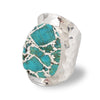 Jasminum Goldline Turquoise Band Ring