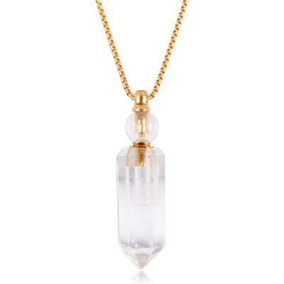 Elisa Natural Stone Perfume Bottle Necklace