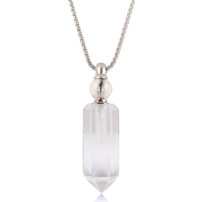 Tania Gemstone Prism Bottle Silver Necklace