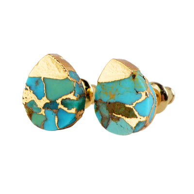 Lima Turquorise Drop Shape Stud Earrings