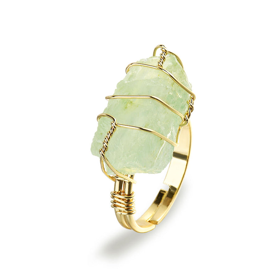 Dennie Gold Wire Wrapped Raw Gemstone Ring