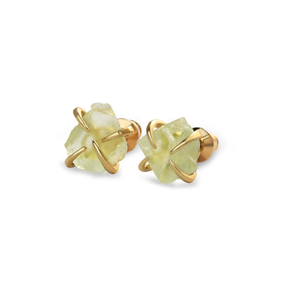 Anne Natural Crystal Claw Gold Earrings