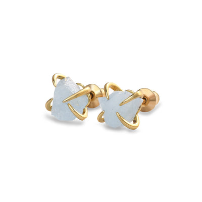 Anne Natural Crystal Claw Gold Earrings