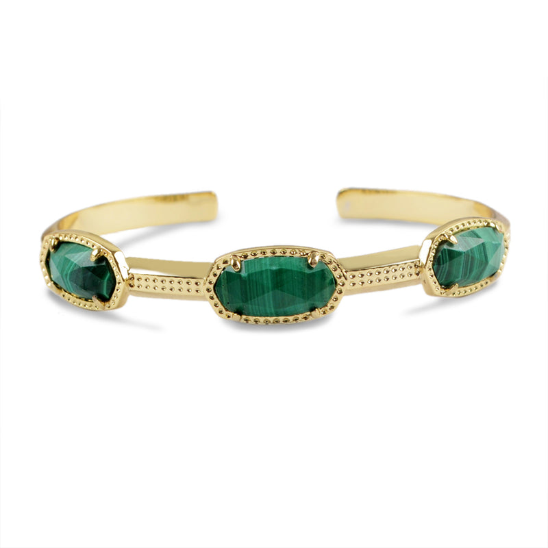 Camellia Gemstone Cuff Bangle