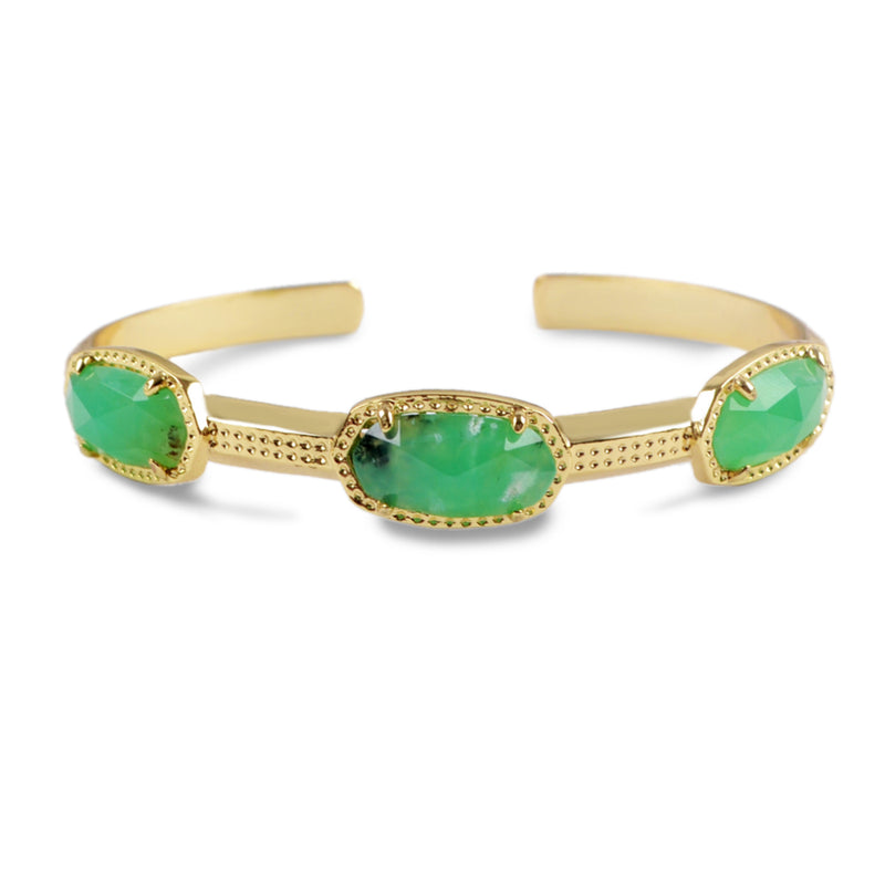 Camellia Gemstone Cuff Bangle