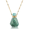 Dreamer Gemstone Gold Perfume Bottle Necklace