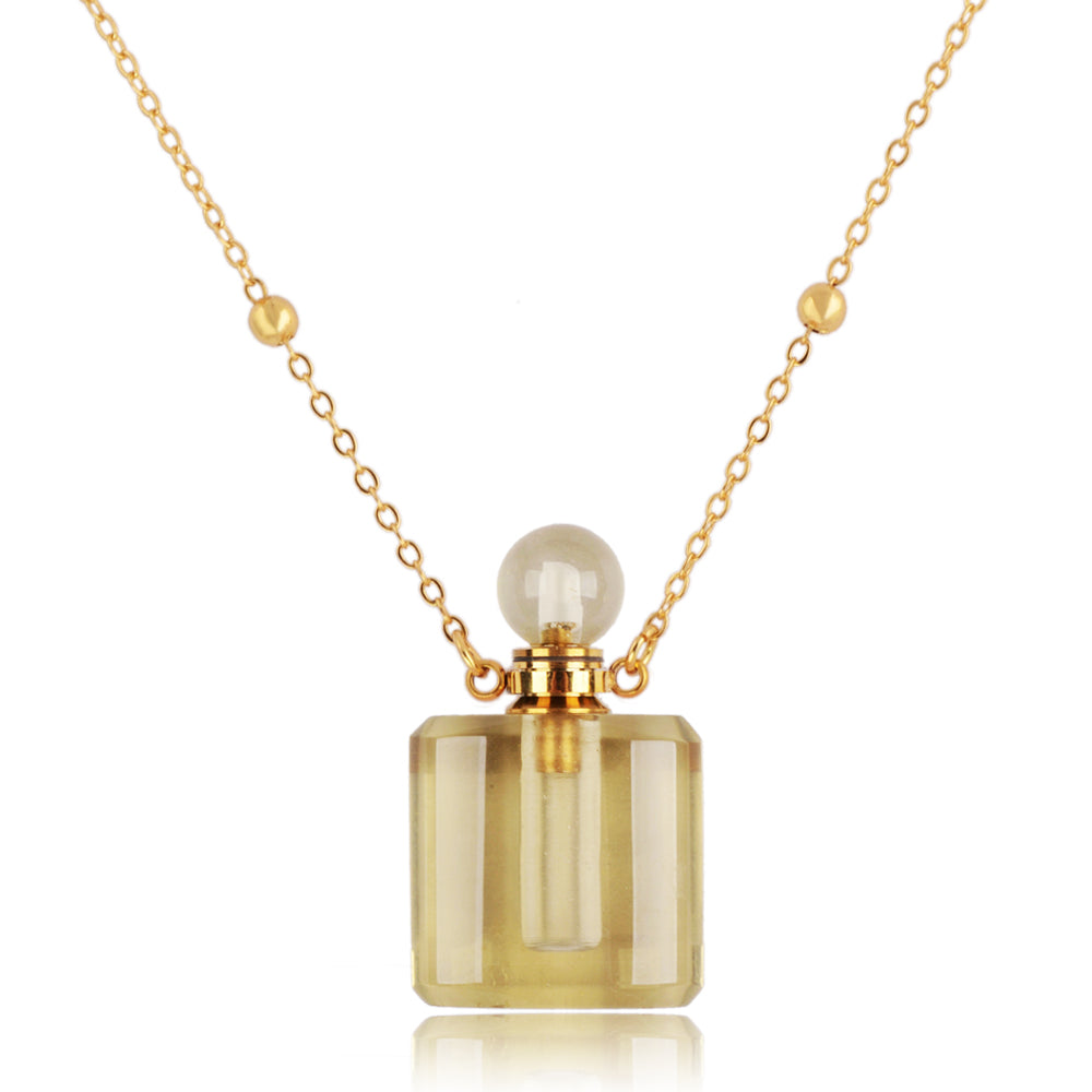 Louise Perfume Bottle Necklace Gold – ZENGORI