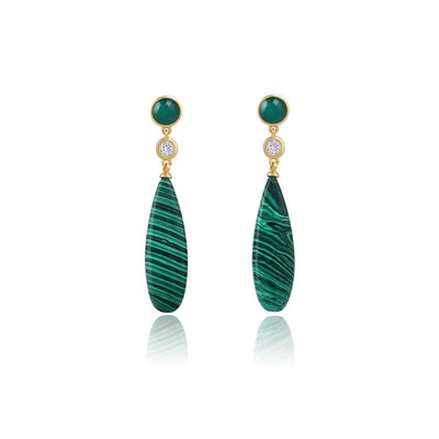 Grace Malachite Drop Earrings