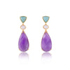 Judy Three Stones Drop Earrings