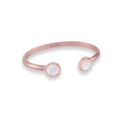 Yanna Gemstone Cuff Bangle Rose Gold