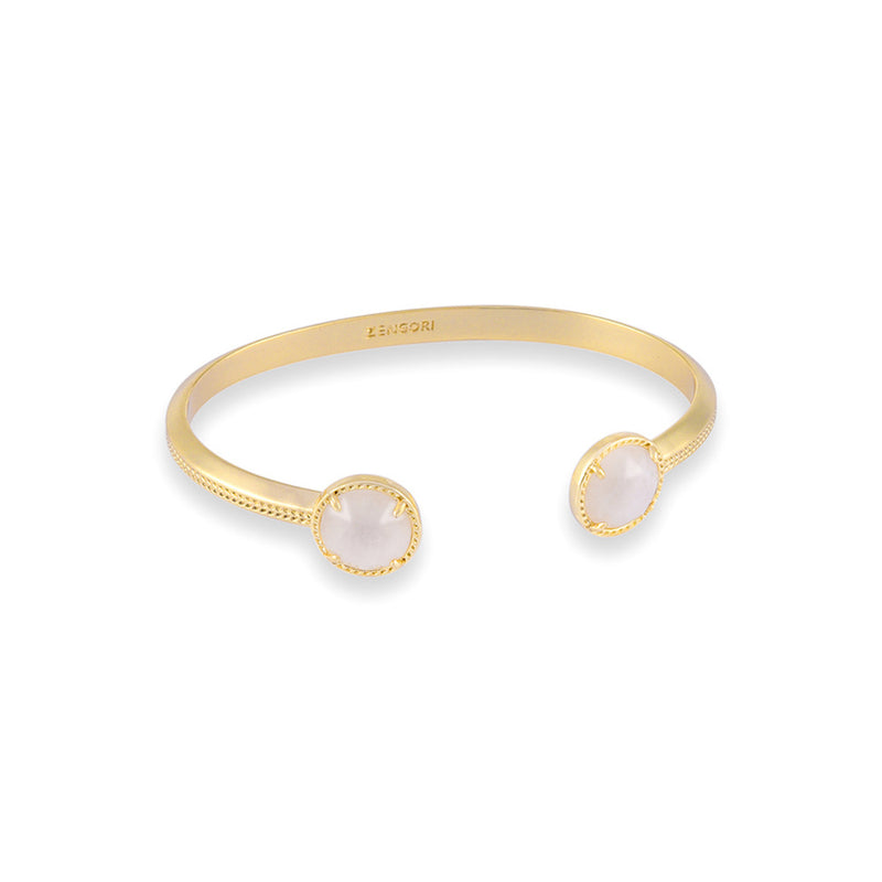 Yanna Gemstone Cuff Bangle Gold