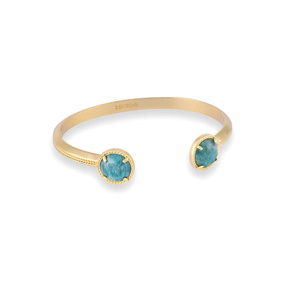 Yanna Gemstone Cuff Bangle Gold