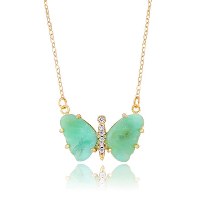 Yelly Butterfly Gemstone Necklace