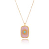 Aria Rectangle Rose Quartz Pendant Necklace