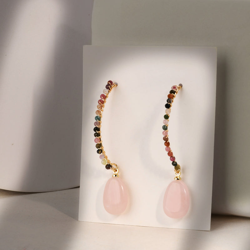 Carol Rose Quartz Dewdrop  Earrings