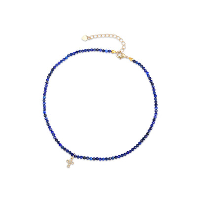 Sandra Lapis Bead Choker Neckalce