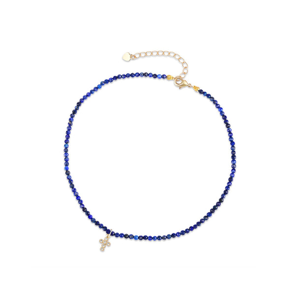 Sandra Lapis Bead Choker Neckalce