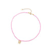 Darcy Gold Butterfly Rose Quartz Bead Choker Necklace