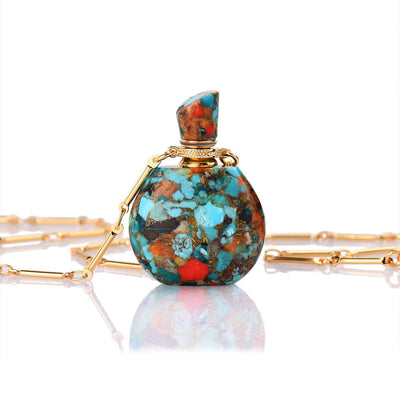 Lisa Healing Crystal Perfume Bottle Necklace