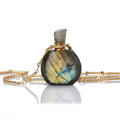 Lisa Healing Crystal Perfume Bottle Necklace