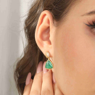 Miya Green Chalcedony Earrings