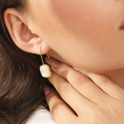 Eva White Mother of Pearl Earrings