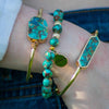 Hyacinth Gold Turquoise Cuff Bangle