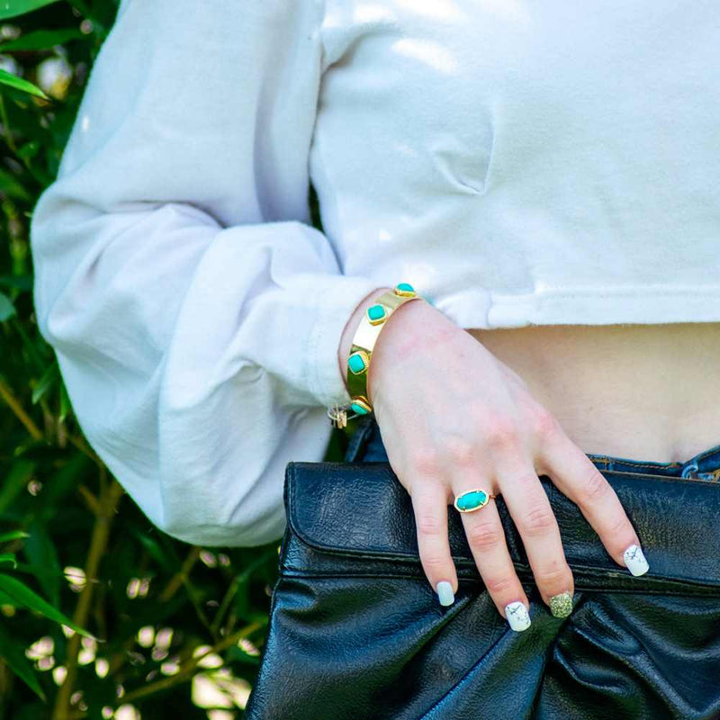 Marigold Turquoise Cuff Bangle